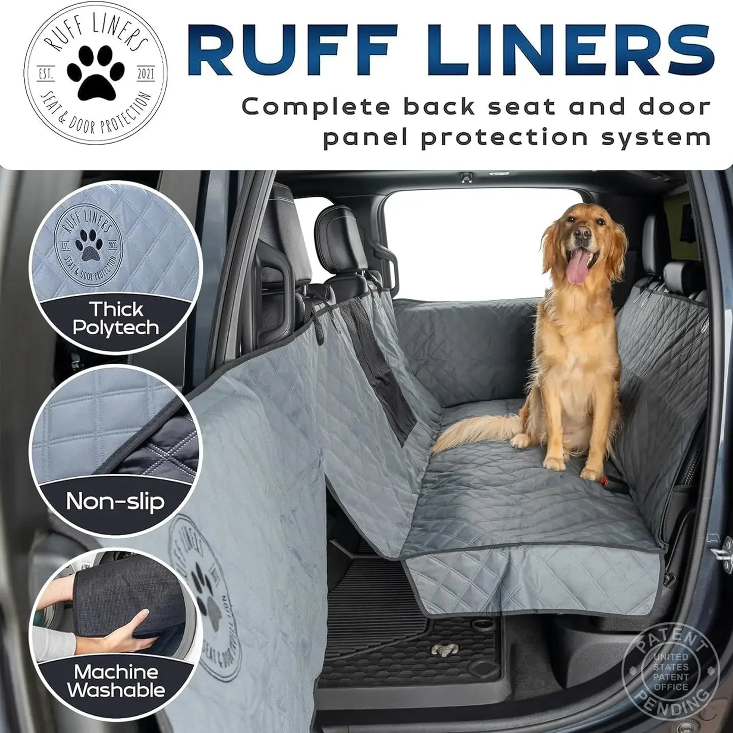 Large Dog Seat Covers , fits Full-Size Trucks Waterproof Dog Hammock