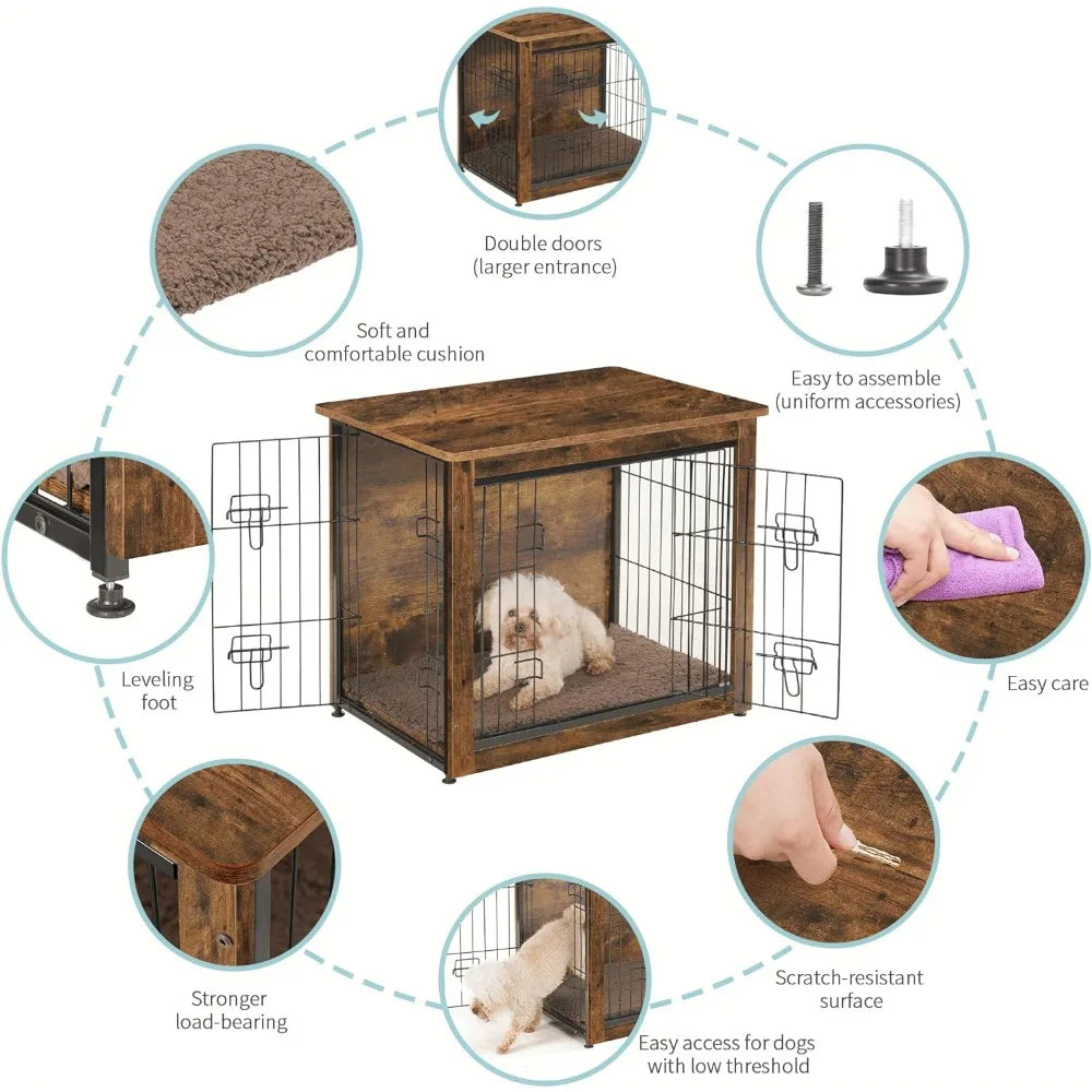 Dog Crate Furniture with Cushion