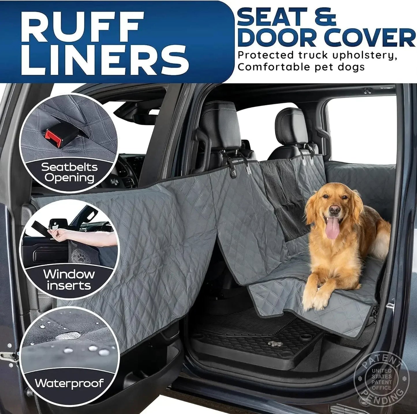 Large Dog Seat Covers , fits Full-Size Trucks Waterproof Dog Hammock